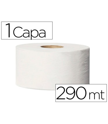 Papel higienico tork minijumbo 1 capa 290 mt para dispensador t2