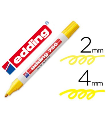 Rotulador edding punta fibra 750 amarillo punta redonda 2 4 mm