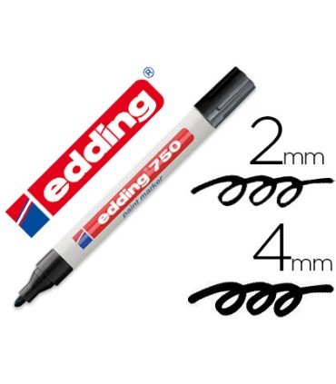 Rotulador edding punta fibra 750 negro punta redonda 2 4 mm