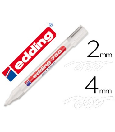 Rotulador edding punta fibra 750 blanco punta redonda 2 4 mm