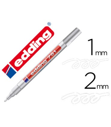 Rotulador edding punta fibra 751 blanco punta redonda 1 2 mm