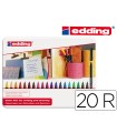 Rotulador edding punta fibra 1200 caja metalica 20 unidades colores surtidos punta redonda 0,5 mm