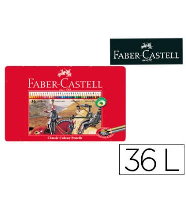 Lapices de colores faber castell caja metalica de 36 colores surtidos