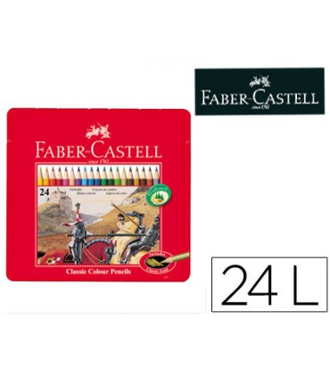 Lapices de colores faber castell caja metalica de 24 colores surtidos