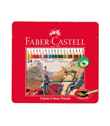 Lapices de colores faber castell caja metalica de 24 colores surtidos