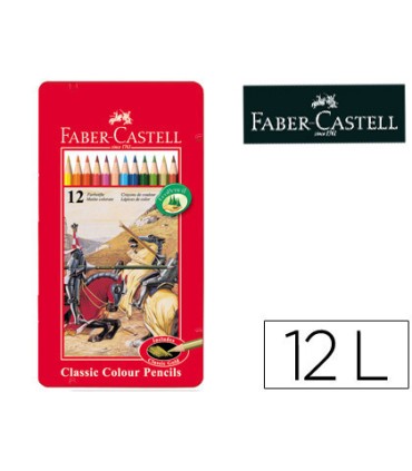 Lapices de colores faber castell caja metalica de 12 colores surtidos