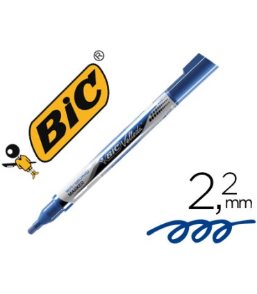 Rotulador bic velleda liquid pocket punta redonda 22 mm azul