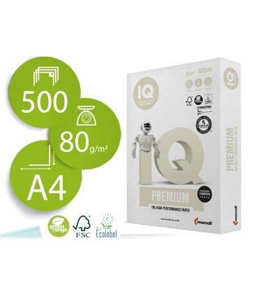 Papel fotocopiadora iq premium din a4 90 gramos paquete de 500 hojas