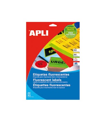 Etiqueta adhesiva apli 02881 210x297 mm para fotocopiadora laser caja con 20 hojas din a4 verde