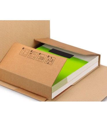 Caja para embalar q connect libro medidas 520x390x140 mm espesor carton 3 mm