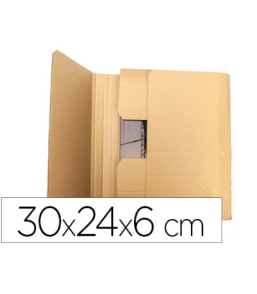 Caja para embalar q connect libro medidas 300x240x60 mm espesor carton 3 mm