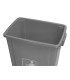 Papelera contenedor q connect plastico con tapa de balancin 20 litros gris 340x240x450 mm