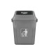 Papelera contenedor q connect plastico con tapa de balancin 20 litros gris 340x240x450 mm