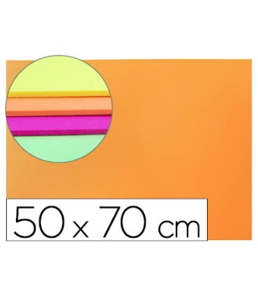 Goma eva liderpapel 50x70cm 60g m2 espesor 2mm fluor naranja