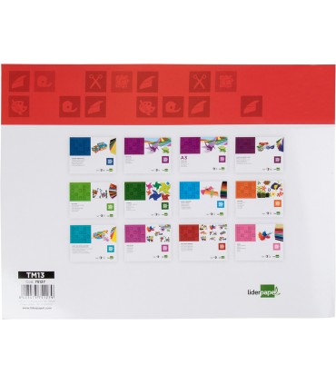 Bloc trabajos manuales liderpapel papel metalizado 240x315 mm 10 hojas colores surtidos