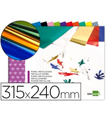 Bloc trabajos manuales liderpapel papel metalizado 240x315 mm 10 hojas colores surtidos