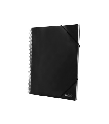 Carpeta liderpapel escaparate con espiral 80 fundas polipropileno din a4 negro