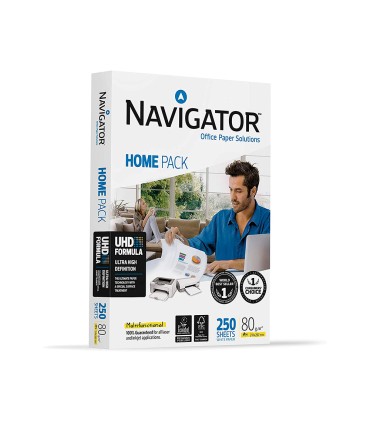 Papel fotocopiadora navigator home pack din a4 80 gramos paquete de 250 hojas