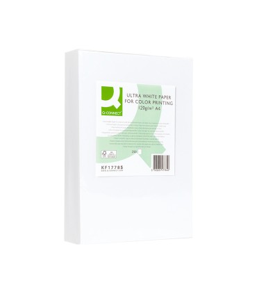 Papel fotocopiadora q connect ultra white din a4 120 gramos paquete de 250 hojas