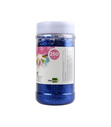 Purpurina liderpapel fantasia color azul metalizado bote de 250 gr