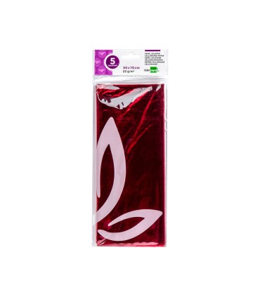 Papel celofan liderpapel 50x70 cm 22g m2 bolsa de 5 hojas rosa