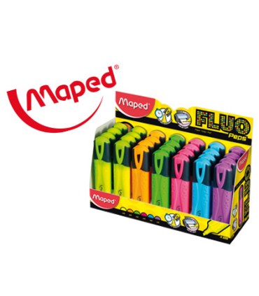 Rotulador maped fluo peps classic expositor de 28 unidades colores surtidos