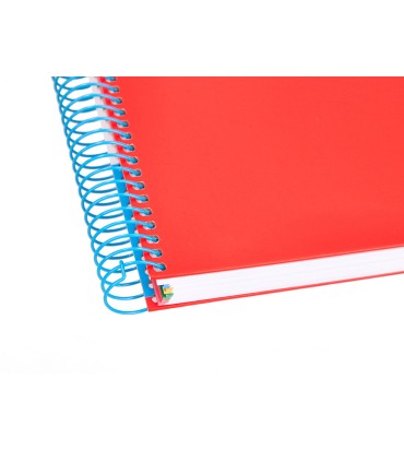 Cuaderno espiral liderpapel a4 micro antartik tapa forrada 120h 100 gr horizontal 5 bandas 4 taladros colores surt