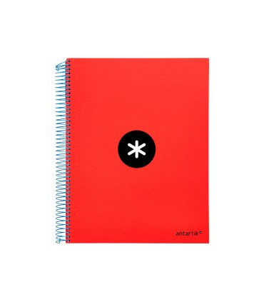 Cuaderno espiral liderpapel a4 micro antartik tapa forrada 120h 100 gr horizontal 5 bandas 4 taladros colores surt