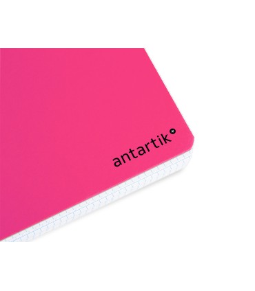 Cuaderno espiral liderpapel a4 micro antartik tapa dura 80h 100 gr cuadro 5mm sin bandas 4 taladros color rosa fluor