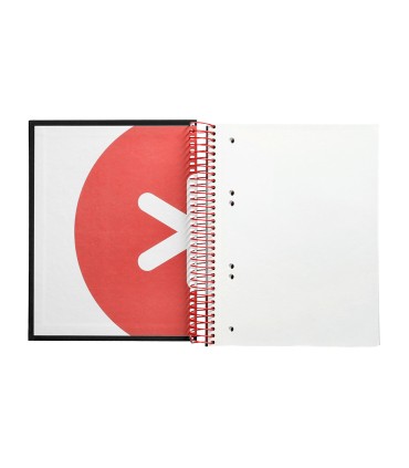 Cuaderno espiral liderpapel a5 micro antartik tapa forrada 120h 90g liso con bandas 6 taladros color negro