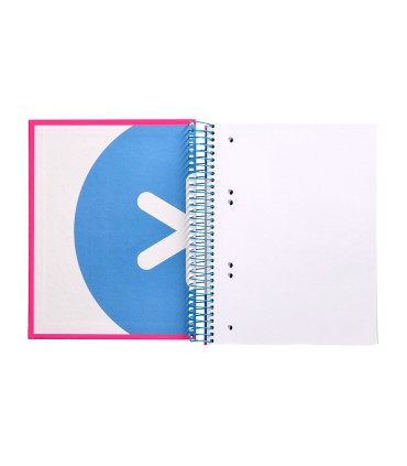 Cuaderno espiral liderpapel a5 micro antartik tapa forrada 120h 90 gr liso con bandas 6 taladros color rosa fluor