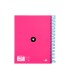 Cuaderno espiral liderpapel a5 micro antartik tapa forrada 120h 90 gr liso con bandas 6 taladros color rosa fluor