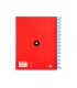 Cuaderno espiral liderpapel a5 micro antartik tapa forrada 120h 90g liso con bandas 6 taladros color rojo