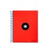 Cuaderno espiral liderpapel a5 micro antartik tapa forrada 120h 90g liso con bandas 6 taladros color rojo