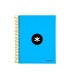 Cuaderno espiral liderpapel a5 micro antartik tapa forrada 120h 90g liso con bandas 6 taladros color azul