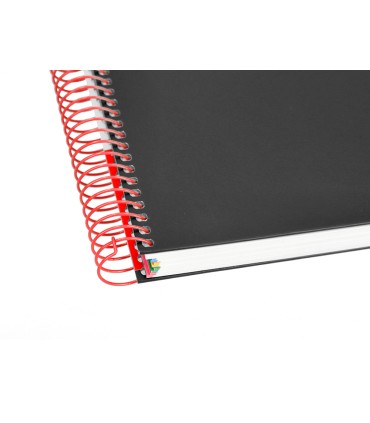 Cuaderno espiral liderpapel a4 micro antartik tapa forrada 120h 100 gr liso con bandas 4 taladros color negro