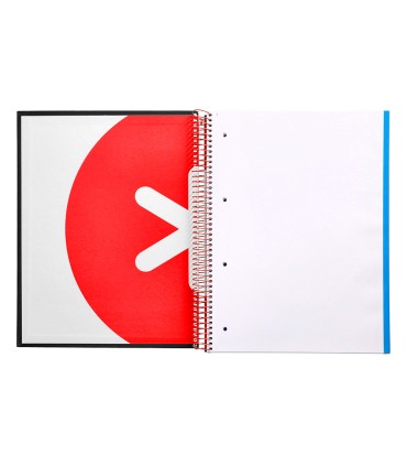 Cuaderno espiral liderpapel a4 micro antartik tapa forrada 120h 100 gr liso con bandas 4 taladros color negro