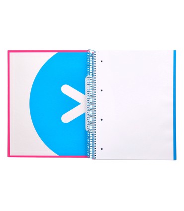 Cuaderno espiral liderpapel a4 micro antartik tapa forrada 120h 100 gr liso con bandas 4 taladros color rosa fluor