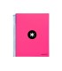 Cuaderno espiral liderpapel a4 micro antartik tapa forrada 120h 100 gr liso con bandas 4 taladros color rosa fluor