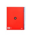 Cuaderno espiral liderpapel a4 micro antartik tapa forrada 120h 100 gr liso con bandas 4 taladros color rojo