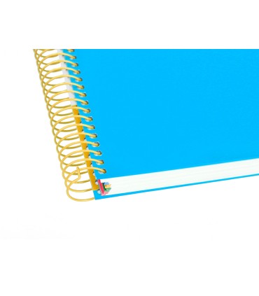 Cuaderno espiral liderpapel a4 micro antartik tapa forrada 120h 100 gr liso con bandas 4 taladros color azul