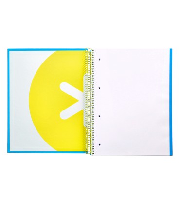 Cuaderno espiral liderpapel a4 micro antartik tapa forrada 120h 100 gr liso con bandas 4 taladros color azul