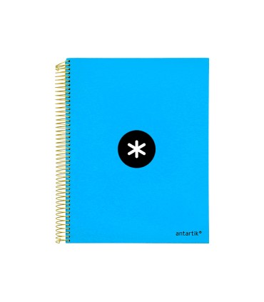 Cuaderno espiral liderpapel a4 micro antartik tapa forrada 120h 100 gr liso con bandas 4 taladros color azul