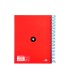 Cuaderno espiral liderpapel a5 micro antartik tapa forrada120h 90 gr cuadro 5mm 5 bandas6 taladros color rojo