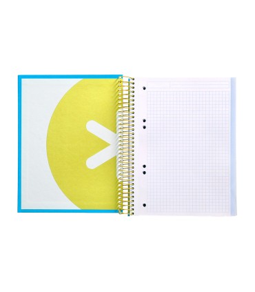 Cuaderno espiral liderpapel a5 micro antartik tapa forrada120h 90 gr cuadro 5mm 5 bandas6 taladros color azul