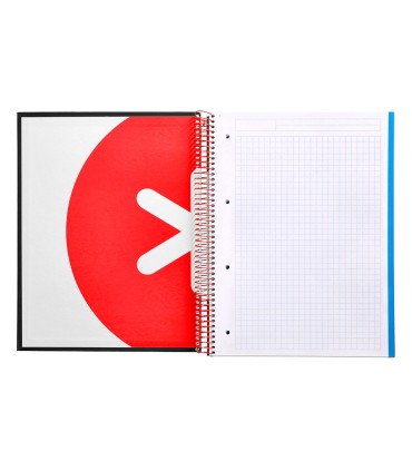 Cuaderno espiral liderpapel a4 micro antartik tapa forrada120h 100 gr cuadro 5mm 5 bandas 4 taladros color negro