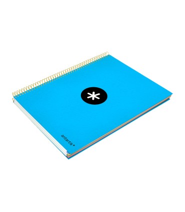 Cuaderno espiral liderpapel a4 micro antartik tapa forrada120h 100 gr cuadro 5mm 5 banda4 taladros color azul