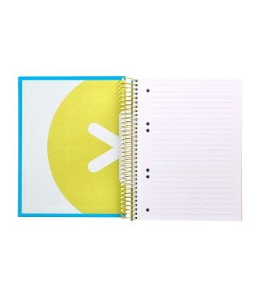 Cuaderno espiral liderpapel a5 micro antartik tapa forrada 120h 100 gr horizontal 5 bandas 6 taladros color azul