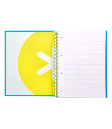 Cuaderno espiral liderpapel a4 micro antartik tapa forrada 120h 100 gr horizontal 5 bandas 4 taladros color azul