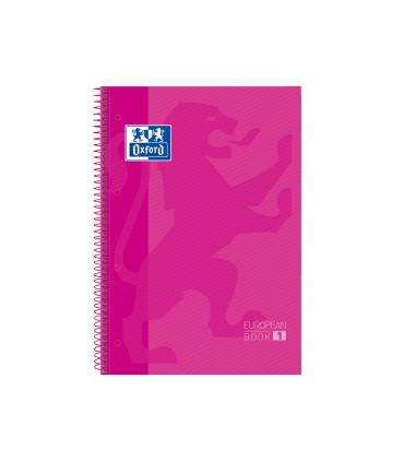 Bloc espiral oxford european book tapa extradura din a4 80 hojas cuadricula 5 mm color rosa